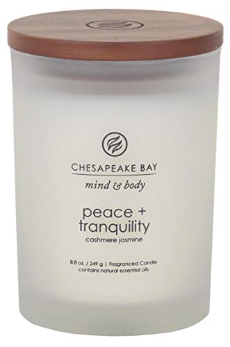 Chesapeake Bay Candle Scented Candle, Peace + Tranquility (Cashmere Jasmine), Medium Jar, Home Décor