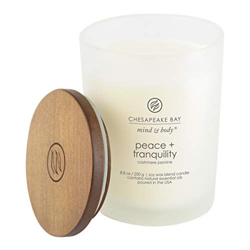 Chesapeake Bay Candle Scented Candle, Peace + Tranquility (Cashmere Jasmine), Medium Jar, Home Décor