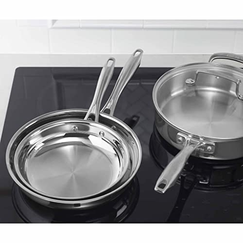 Cuisinart Classic Pots & Pans Set, 10 pcs Cookware Set with Saucepans, Saute pans, & Skillets- Tapered Rims for Drip Free Pouring & Cool Grip Handles, Stainless Steel, TPS-10