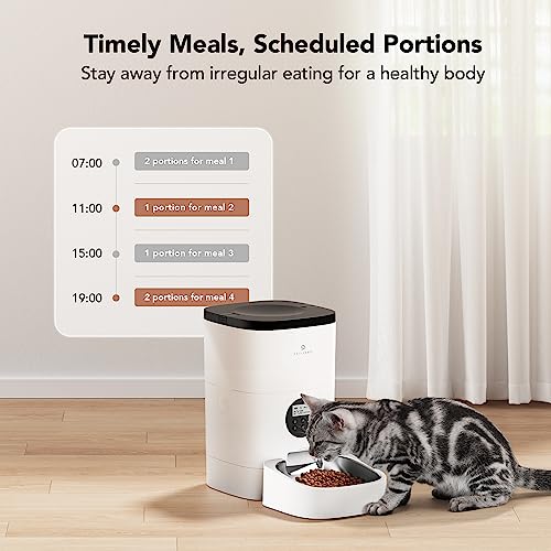 PETLIBRO Automatic Cat Feeder, Automatic Cat Food Dispenser with Timer Interactive Voice Recorder, Auto Cat Feeder with 1-4 Meals Control Dry Food