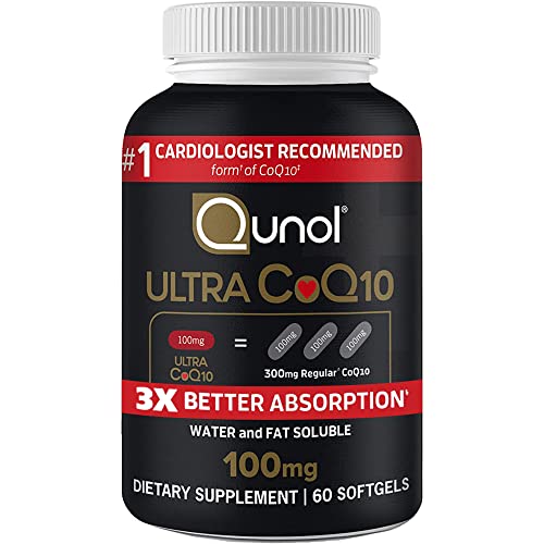 Qunol Ultra CoQ10 100mg Softgels- 3x Better Absorption Coenzyme Q10 Supplements - Antioxidant Supplement for Vascular and Heart Health & Energy Production - 2 Month Supply - 60 Count