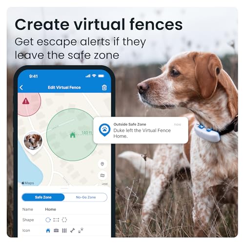 Tractive GPS Tracker & Health Monitoring for Dogs - Market Leading Pet GPS Location Tracker, Wellness & Escape Alerts, Waterproof, Works with Any Collar (White)