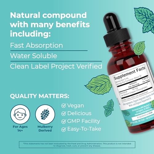 MaryRuth's Chlorophyll Liquid Drops | Clean Label Project Certified® | Vegan | Non-Diluted Liquid Chlorophyll| Mulberry Derived Supplement for Ages 14+ | Non-GMO | Delicious Minty Flavor | 2 Fl Oz