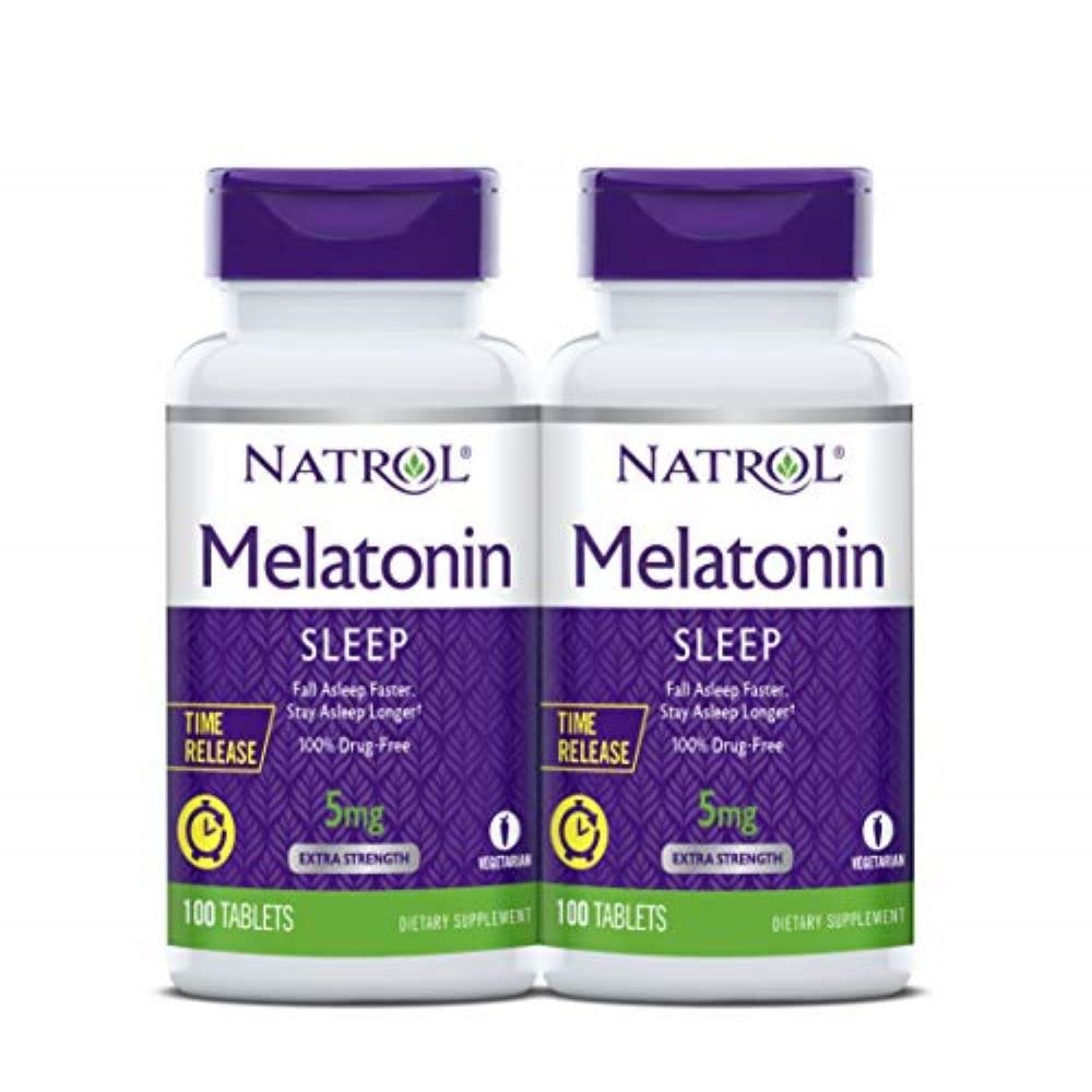 Natrol Melatonin Time Release 5mg Tablets 100 ea (Packs of 2)