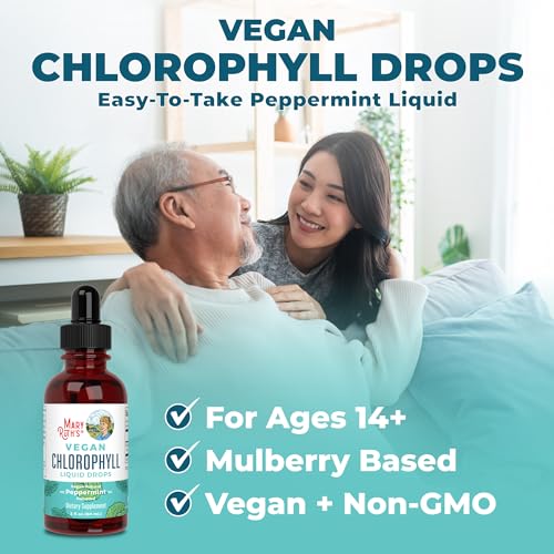 MaryRuth's Chlorophyll Liquid Drops | Clean Label Project Certified® | Vegan | Non-Diluted Liquid Chlorophyll| Mulberry Derived Supplement for Ages 14+ | Non-GMO | Delicious Minty Flavor | 2 Fl Oz