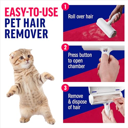 Chom Chom Roller Pet Hair Remover and Reusable Lint Roller - ChomChom Cat and Dog Hair Remover for Furniture, Couch, Carpet, Clothing and Bedding - Portable, Multi-Surface Fur Removal Tool