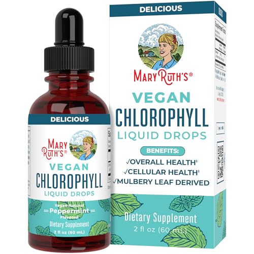 MaryRuth's Chlorophyll Liquid Drops | Clean Label Project Certified® | Vegan | Non-Diluted Liquid Chlorophyll| Mulberry Derived Supplement for Ages 14+ | Non-GMO | Delicious Minty Flavor | 2 Fl Oz