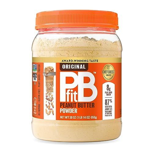 PBfit All-Natural Peanut Butter Powder, Powdered Peanut Spread From Real Roasted Pressed Peanuts, 8g of Protein 8% DV, 30 Ounce (Pack of 1)