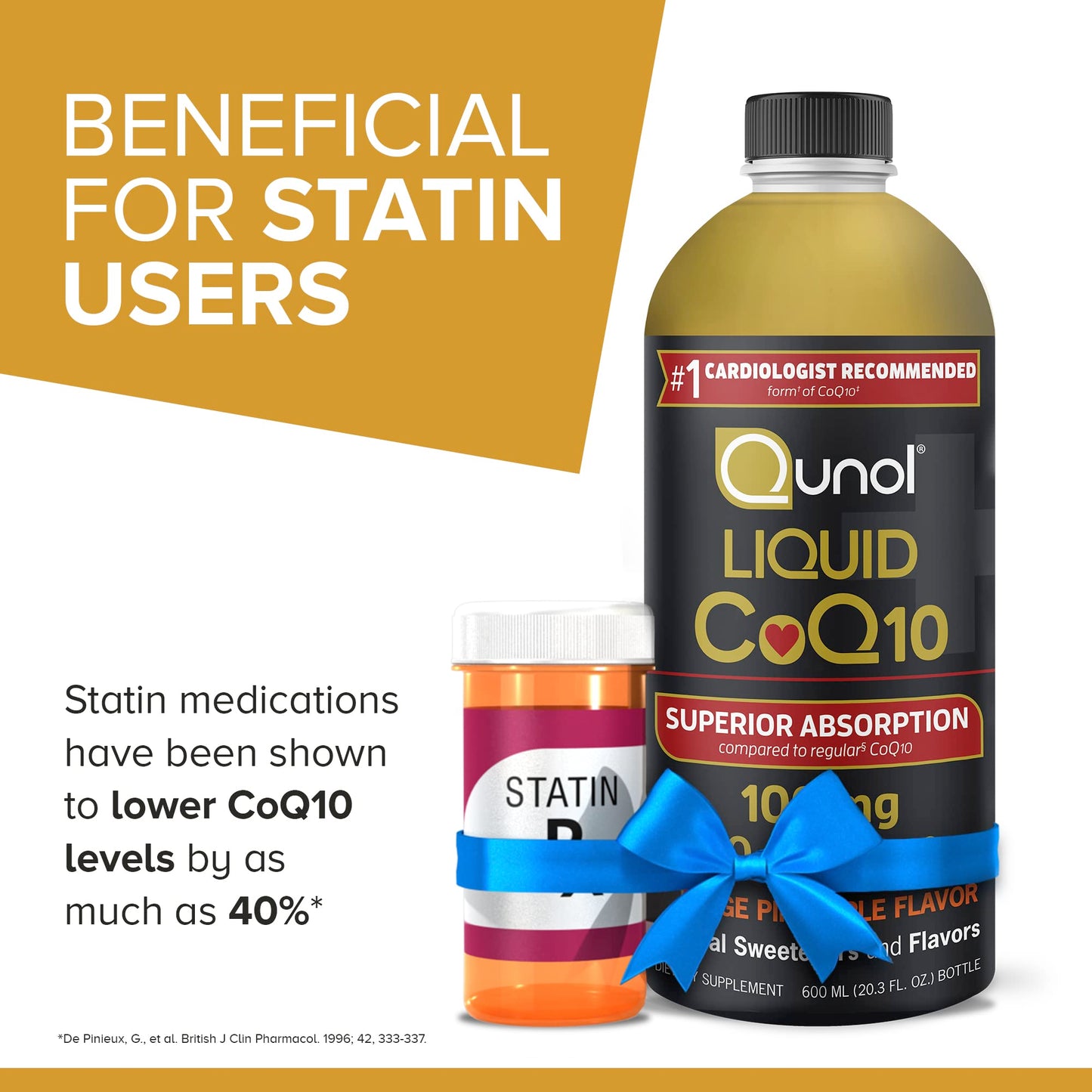 Qunol Liquid CoQ10 100mg, Superior Absorption Natural Supplement Form of Coenzyme Q10, Antioxidant for Heart Health, Orange Pineapple Flavored, 60 Servings, 20.3 oz Bottle