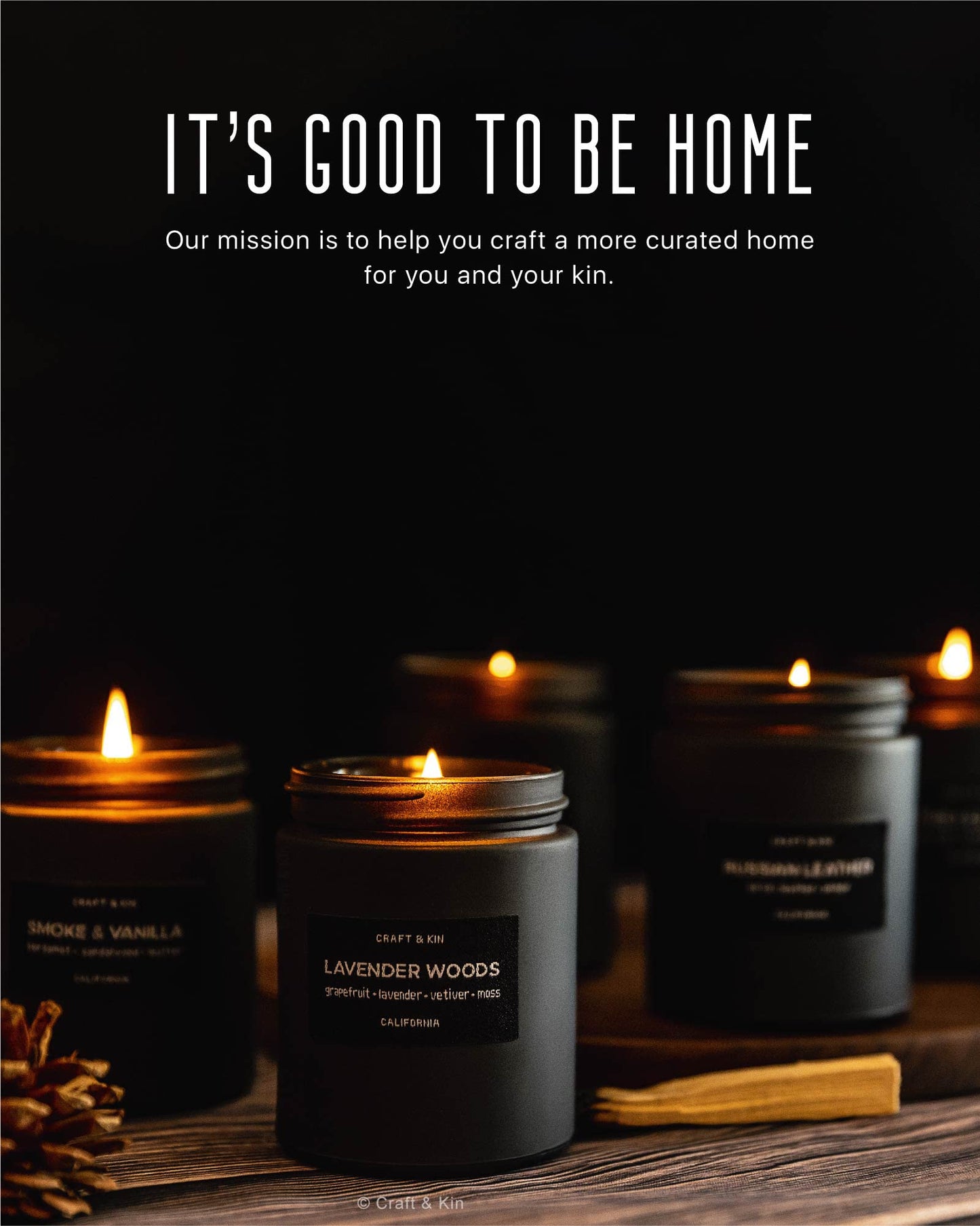 Scented Candles for Men | Wood & Vanilla Scented Candles | Spring Candles | Soy Candles for Home Scented | Masculine Candle, Wood Wicked Candles | Vanilla Candle in Black Jar