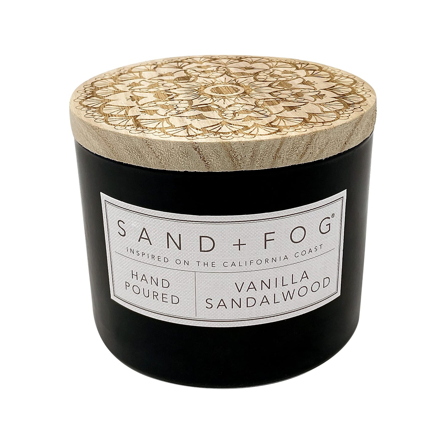 Sand + Fog Scented Candle - Vanilla Sandalwood – Additional Scents and Sizes – 100% Cotton Lead-Free Wick - Luxury Air Freshening Jar Candles - Perfect Home Decor – 12oz